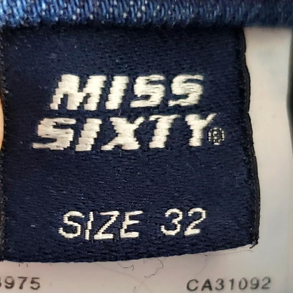 Miss Sixty Collection Blue Jeans Emerald Button Straight Leg Size 32 NWT - Picture 9 of 10